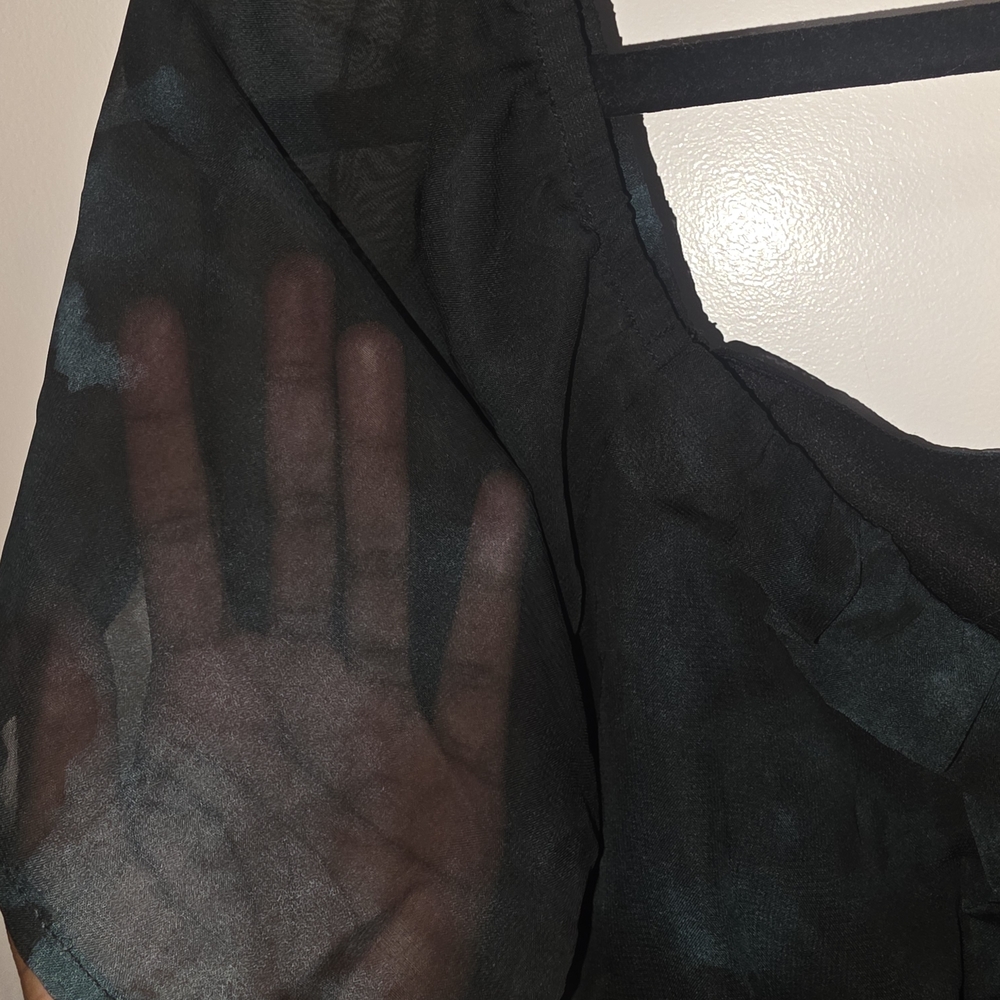 Disturbia Black Sheer Ruffle Scoop Neck Peplum Top - Picture 10 of 11